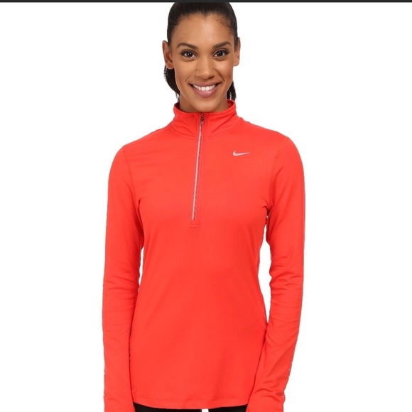 Nike Tops - Nike women’s DRI FIT long sleeve half zip top Red